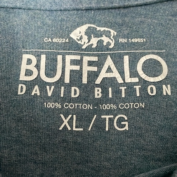 Buffalo David Bitton - Blue 100% Cotton Crewneck T-Shirt Men’s XL - Picture 5 of 9
